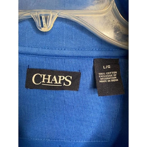 Chaps Men's 1/4 Zip Blue Long Sleeve Top NWTs - Picture 4 of 5